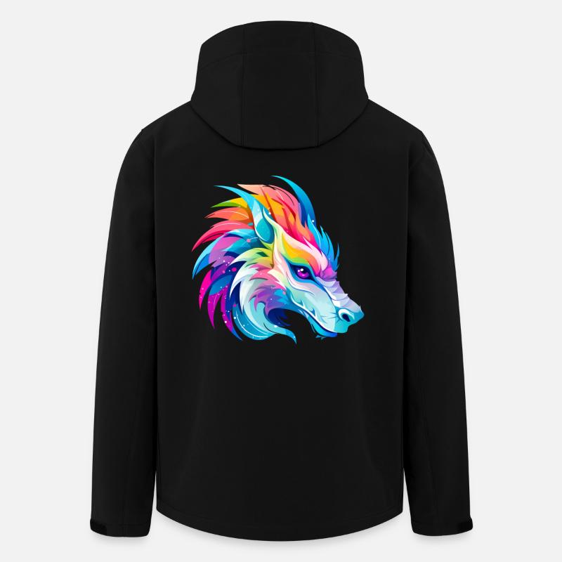 Rainbow Dragon Head - Men’s Recycled Softshell Jacket by Stanley/Stella - black