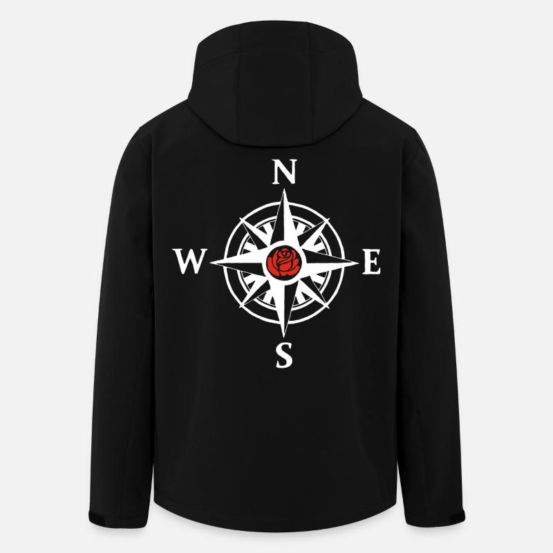 Nature and compass rose (white) - Men’s Recycled Softshell Jacket by Stanley/Stella - black