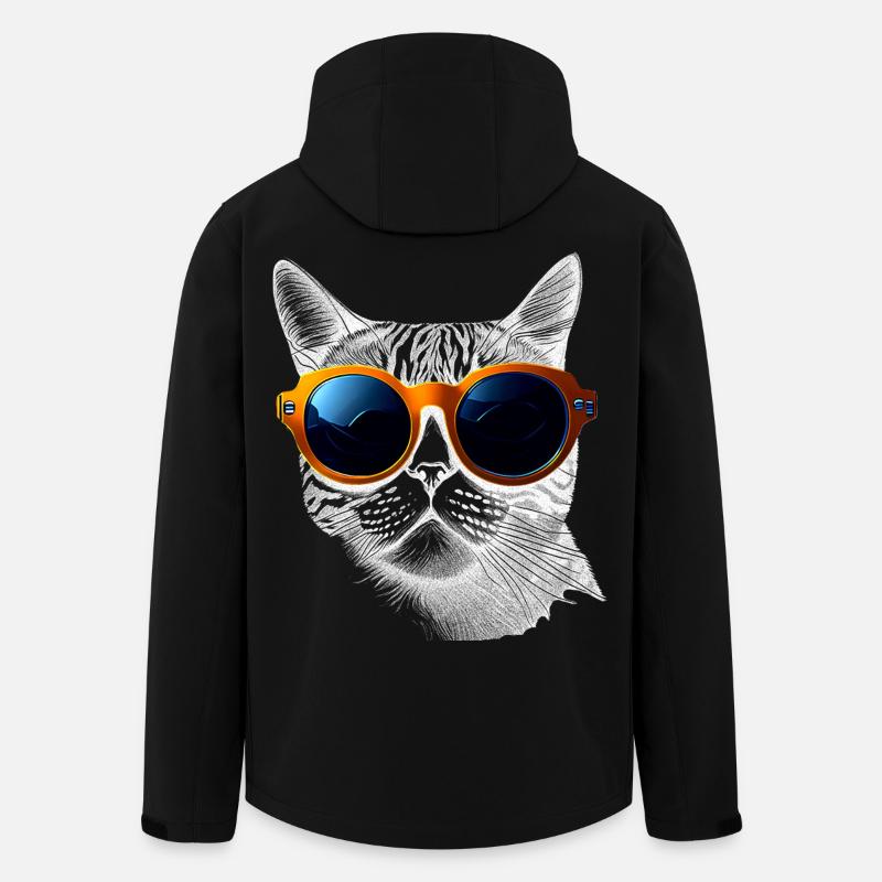 Ambiance de chat cool - Veste softshell homme en polyester recyclé Stanley/Stella - noir