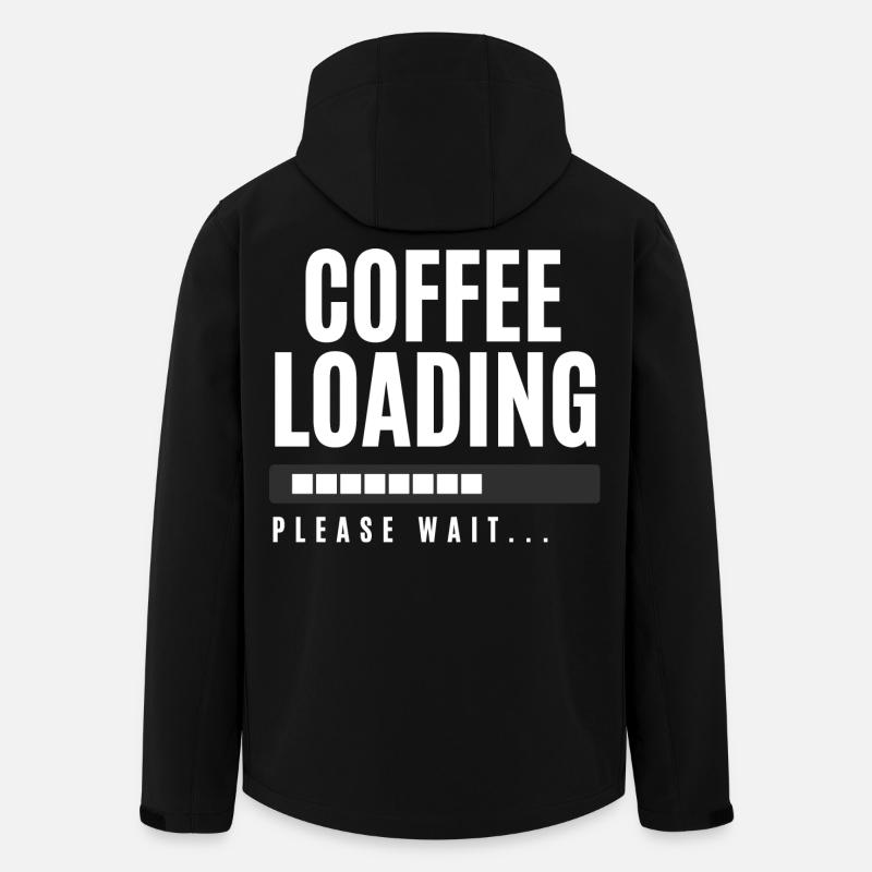 Kaffee wird geladen Bitte warten - Recycelte Männer Softshell-Jacke von Stanley/Stella - Schwarz
