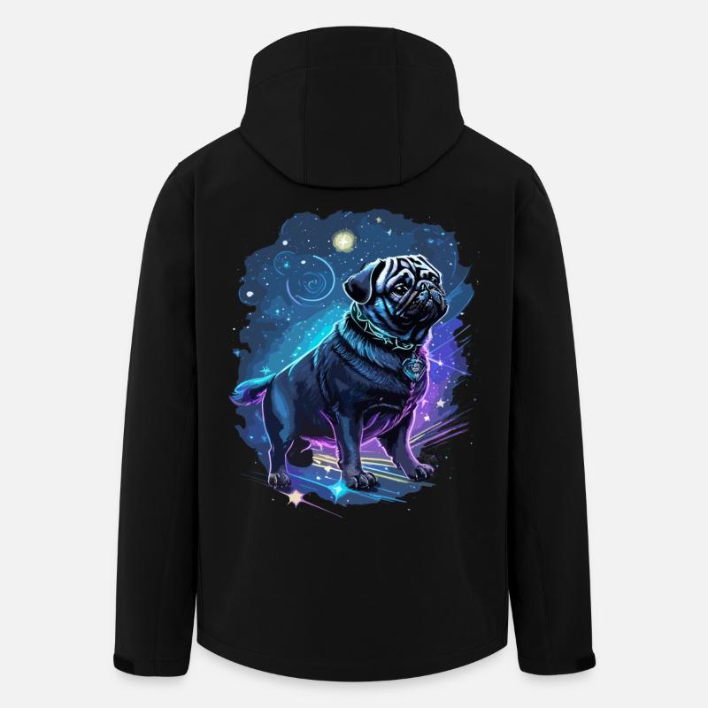 mythischer Mops Hund - Recycelte Männer Softshell-Jacke von Stanley/Stella - Schwarz