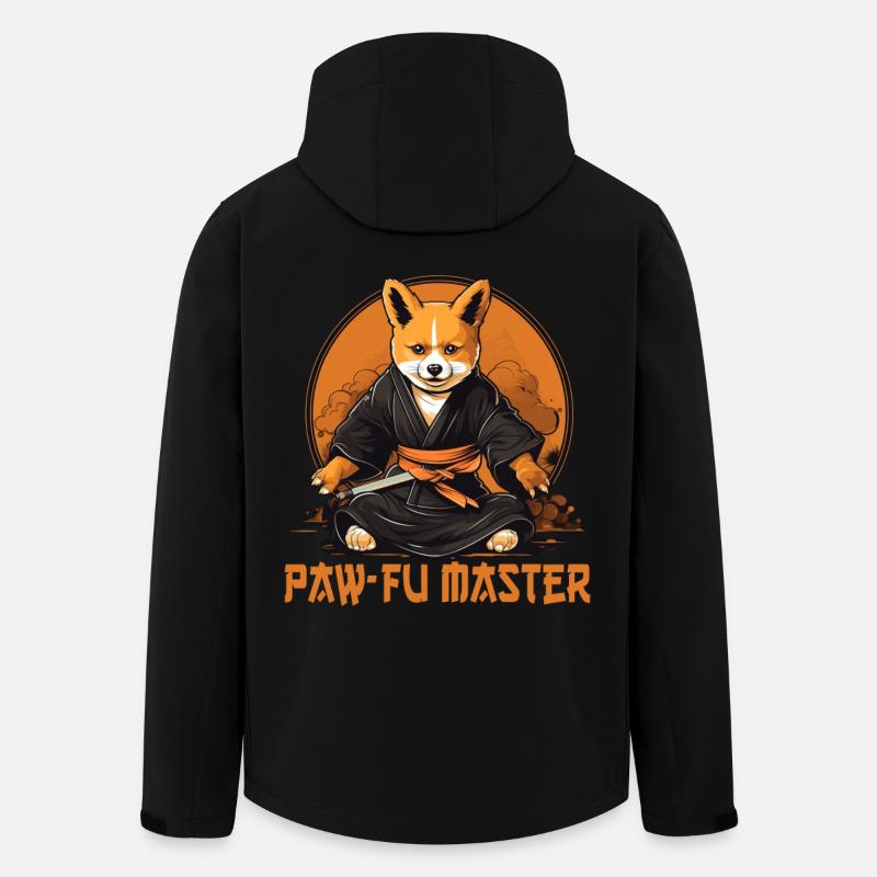 Ninja-Corgi Hund - Recycelte Männer Softshell-Jacke von Stanley/Stella - Schwarz