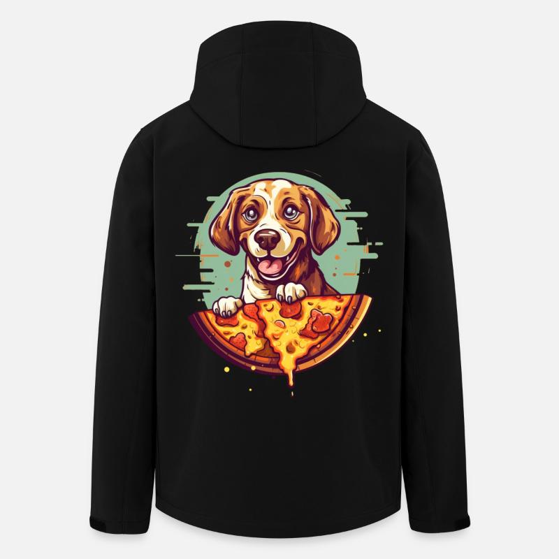 Hund mit Pizza - Recycelte Männer Softshell-Jacke von Stanley/Stella - Schwarz