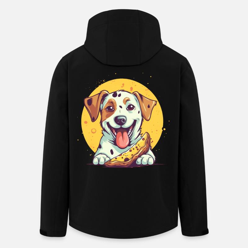 Hund mit Pizza - Recycelte Männer Softshell-Jacke von Stanley/Stella - Schwarz