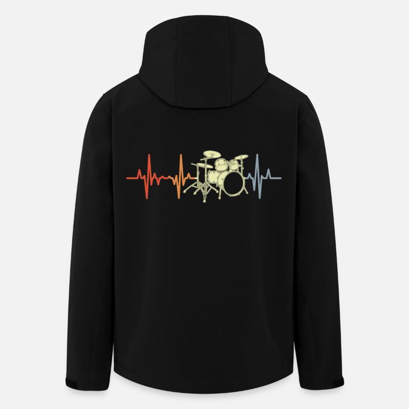 Batteur ECG Palpitations cardiaques - Veste softshell homme en polyester recyclé Stanley/Stella - noir
