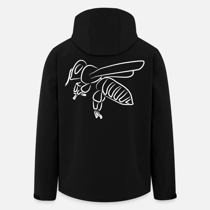 Dessin d’abeilles mellifères - Veste softshell homme en polyester recyclé Stanley/Stella - noir