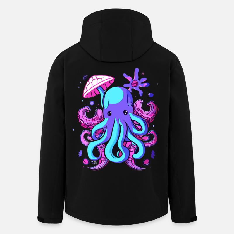 Octo Jelly Octopus Sea Creature - Men’s Recycled Softshell Jacket by Stanley/Stella - black