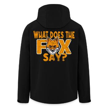 What does the Fox say - Recycelte Männer Softshell-Jacke von Stanley/Stella - Schwarz - Hinten - AI Model Male 185 light (185cm)