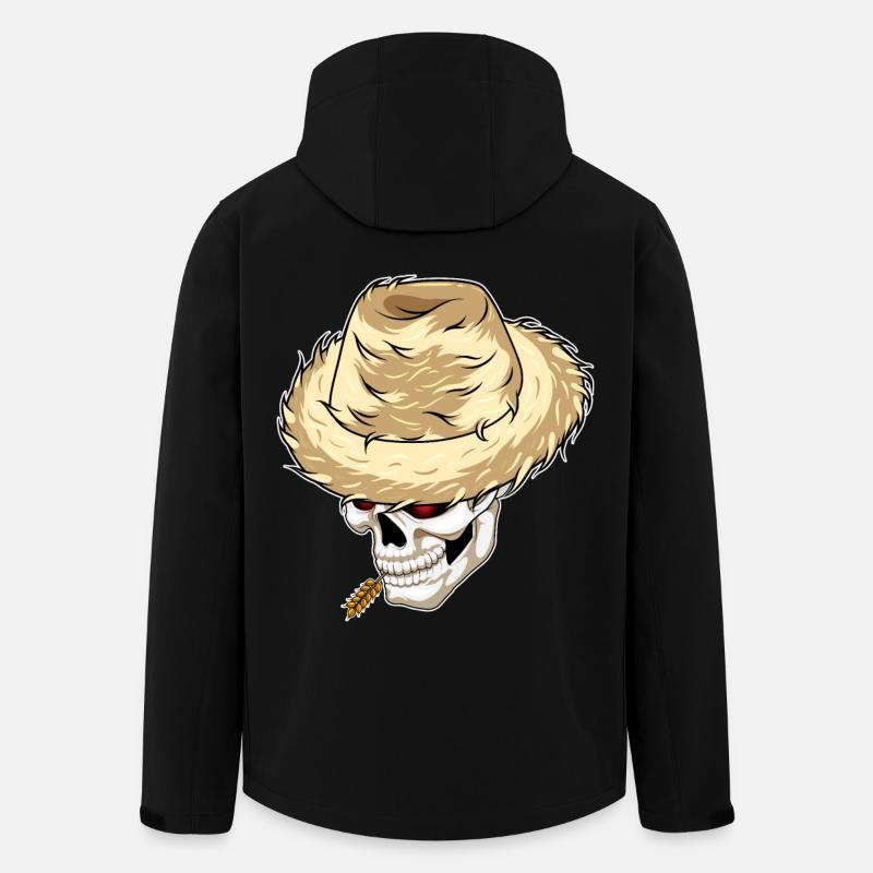 Ferme de blé Skull Farmer - Veste softshell homme en polyester recyclé Stanley/Stella - noir