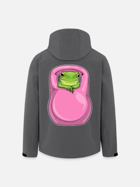 Frog Bodybuilder Dumbbell Bodybuilding - Men’s Recycled Softshell Jacket by Stanley/Stella - black
