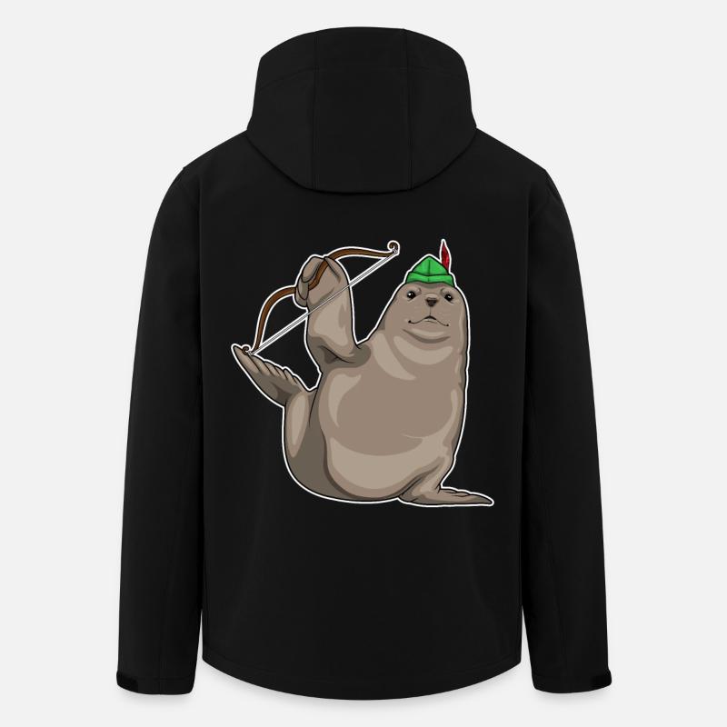 Seehund Bogenschütze Bogen - Recycelte Männer Softshell-Jacke von Stanley/Stella - Schwarz