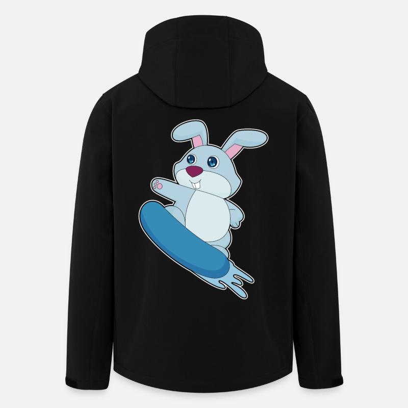 Hase Snowboarder Snowboard - Recycelte Männer Softshell-Jacke von Stanley/Stella - Schwarz