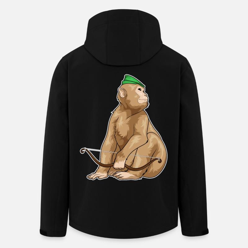 Affe Bogenschütze Bogen - Recycelte Männer Softshell-Jacke von Stanley/Stella - Schwarz