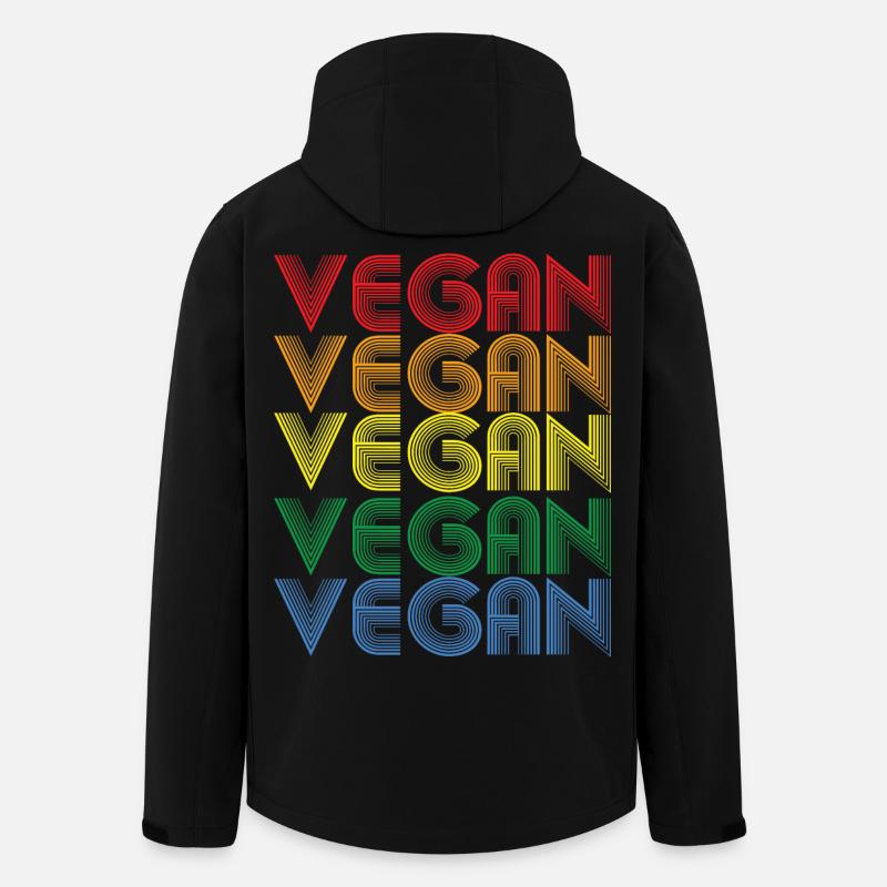 Rainbow VEGAN Statement - Men’s Recycled Softshell Jacket by Stanley/Stella - black