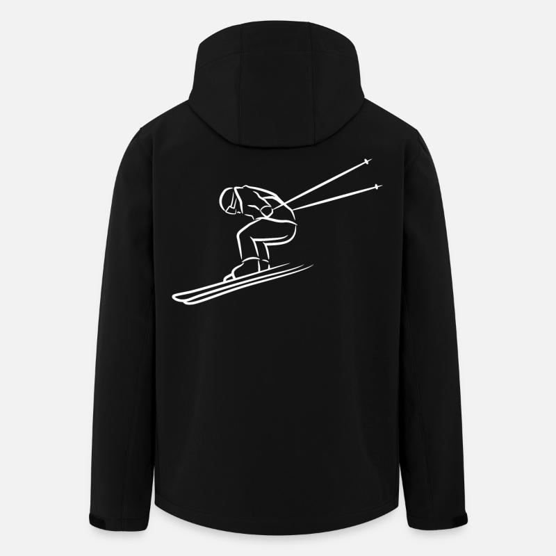 Skifahrer Zeichnung - Recycelte Männer Softshell-Jacke von Stanley/Stella - Schwarz