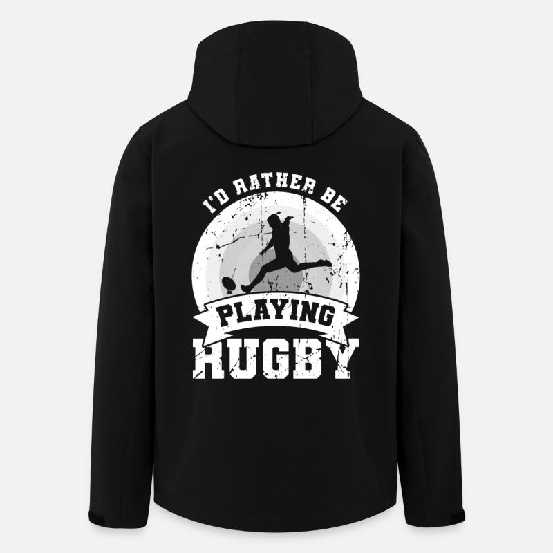 I'd rather play rugby - Men’s Recycled Softshell Jacket by Stanley/Stella - black