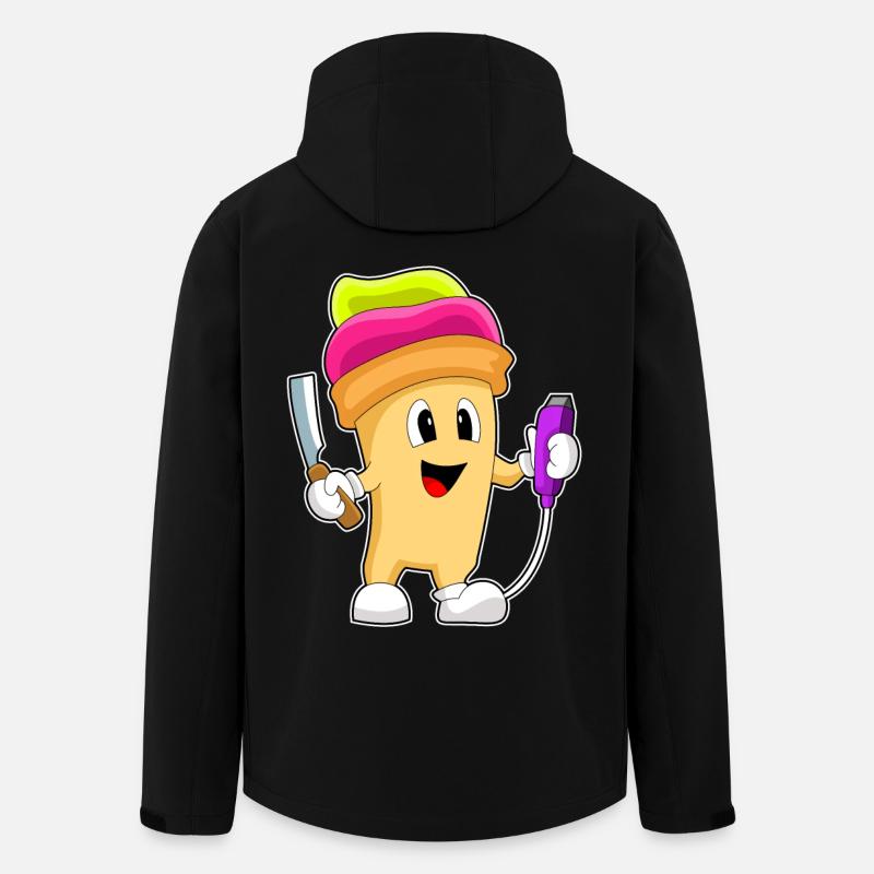 Cupcake Friseur Rasierer - Recycelte Männer Softshell-Jacke von Stanley/Stella - Schwarz
