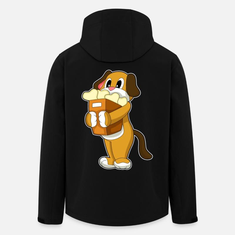 Hund Knochen - Recycelte Männer Softshell-Jacke von Stanley/Stella - Schwarz