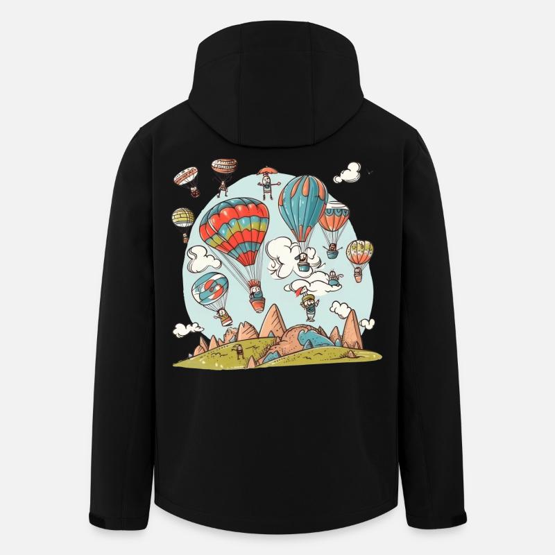 Ballon Doodle - Recycelte Männer Softshell-Jacke von Stanley/Stella - Schwarz