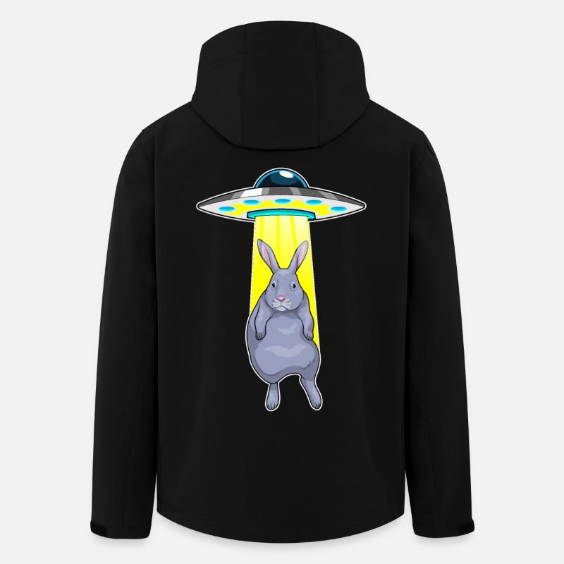 Rabbit Spaceship Space - Men’s Recycled Softshell Jacket by Stanley/Stella - black