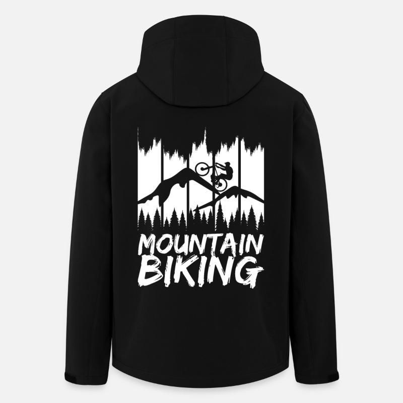 Lustiges Mountainbiking - Recycelte Männer Softshell-Jacke von Stanley/Stella - Schwarz