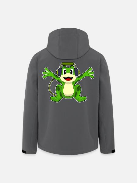 Musique casque Frog - Veste softshell homme en polyester recyclé Stanley/Stella - noir
