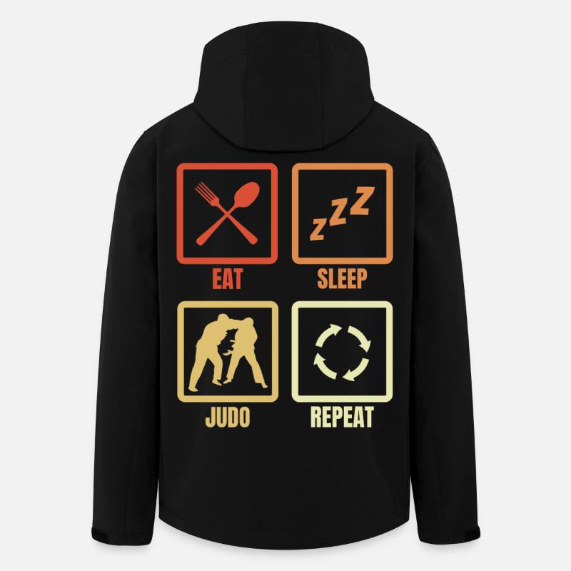 Eat Sleep Judo Repeat - Recycelte Männer Softshell-Jacke von Stanley/Stella - Schwarz