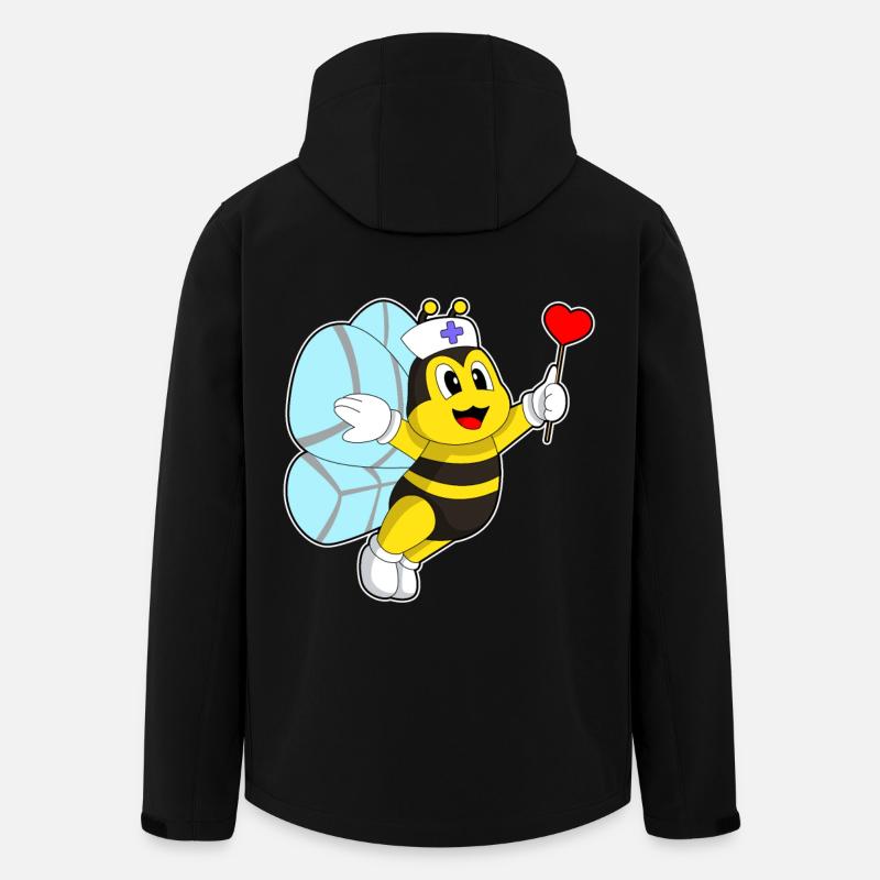 Biene Krankenschwester Herz - Recycelte Männer Softshell-Jacke von Stanley/Stella - Schwarz