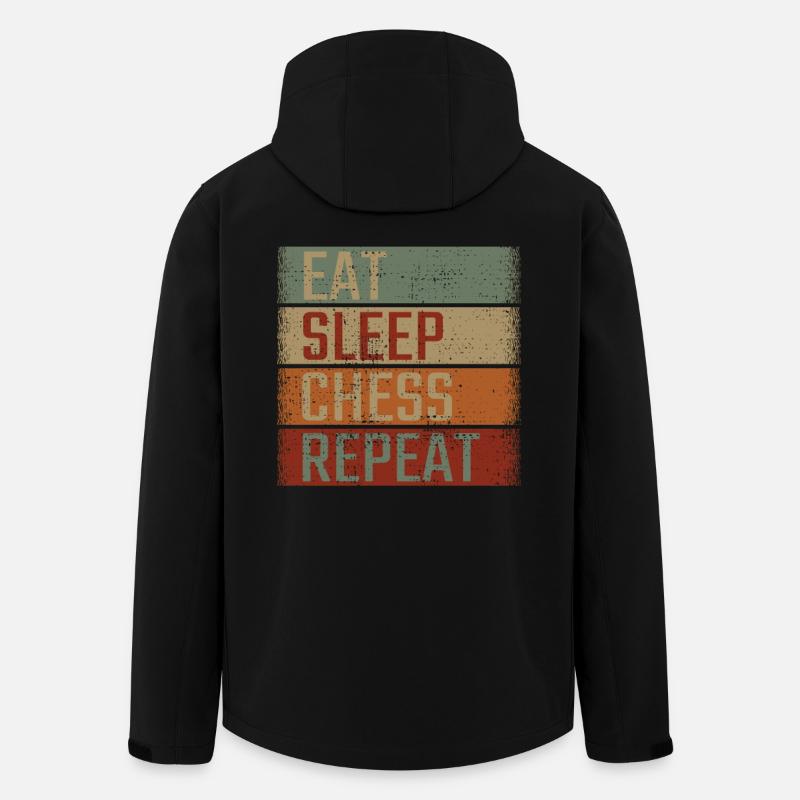 Manger dormir échecs répéter - Veste softshell homme en polyester recyclé Stanley/Stella - noir
