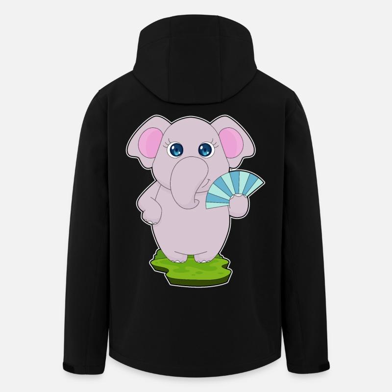 Éventail de main d’éléphant - Veste softshell homme en polyester recyclé Stanley/Stella - noir