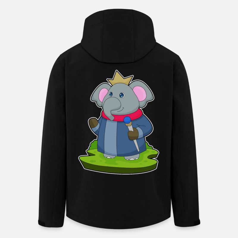 Couronne de sceptre du roi éléphant - Veste softshell homme en polyester recyclé Stanley/Stella - noir