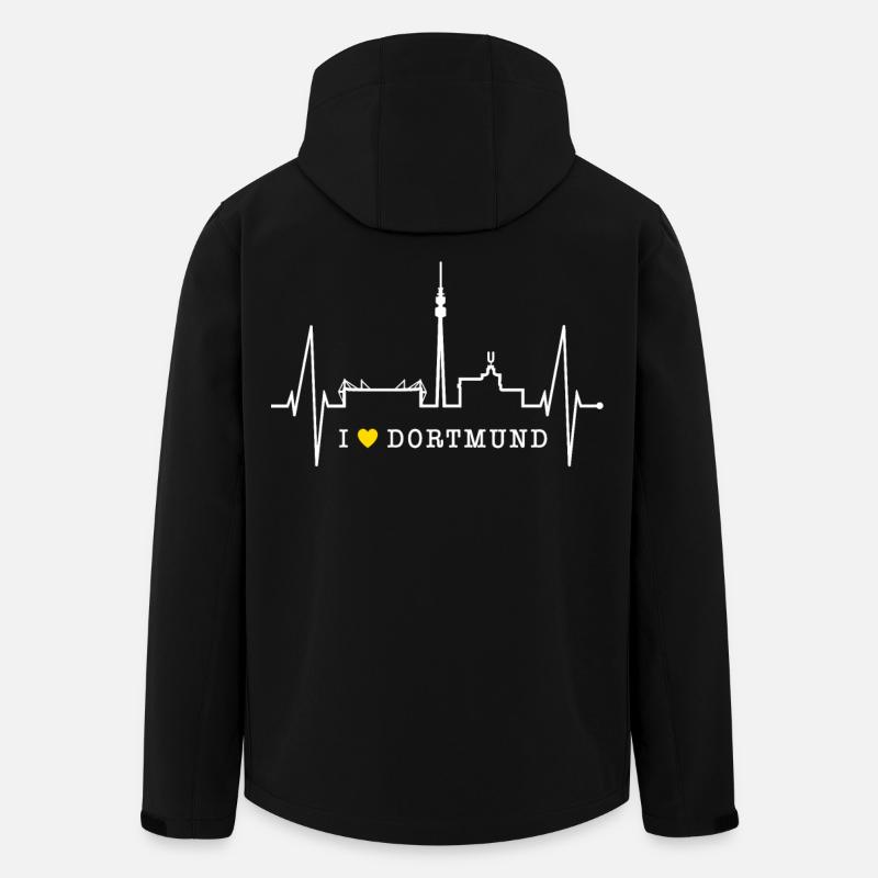Dortmund Skyline Herzschlag Stadion Fan Dortmunder - Recycelte Männer Softshell-Jacke von Stanley/Stella - Schwarz
