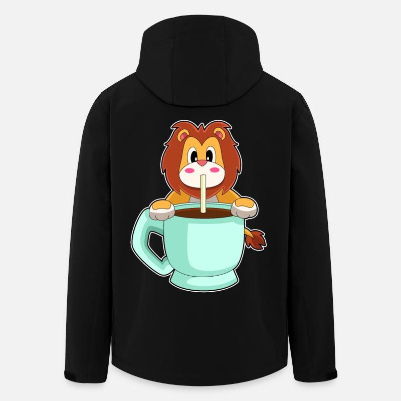 Löwe Tasse Kaffe - Recycelte Männer Softshell-Jacke von Stanley/Stella - Schwarz