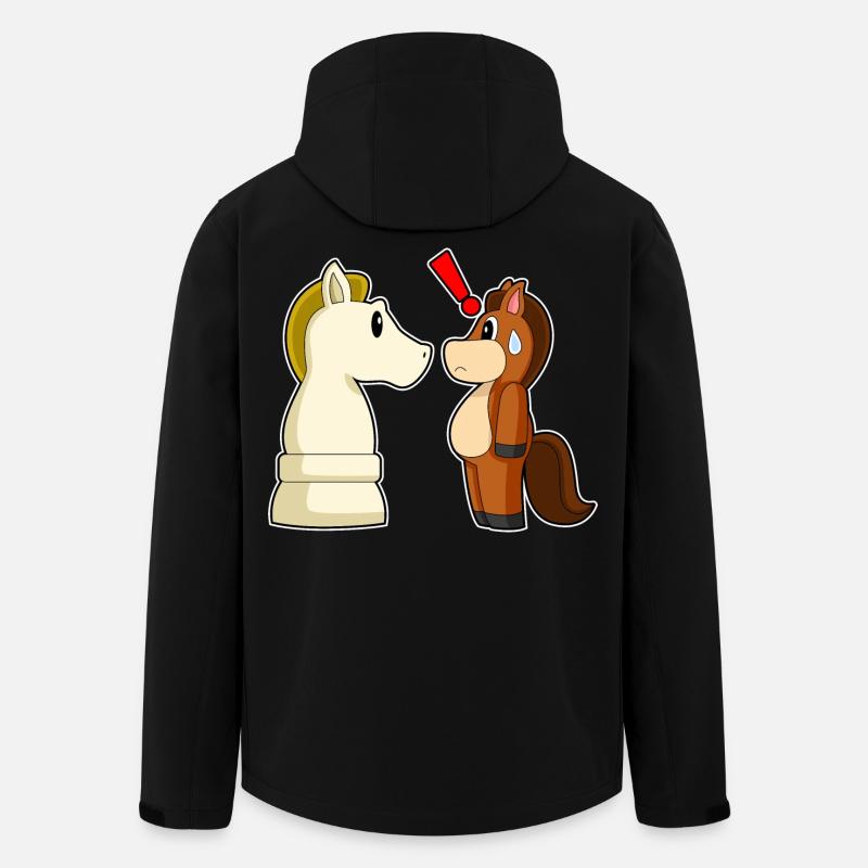 Pferd Schachfigur Springer Schach - Recycelte Männer Softshell-Jacke von Stanley/Stella - Schwarz
