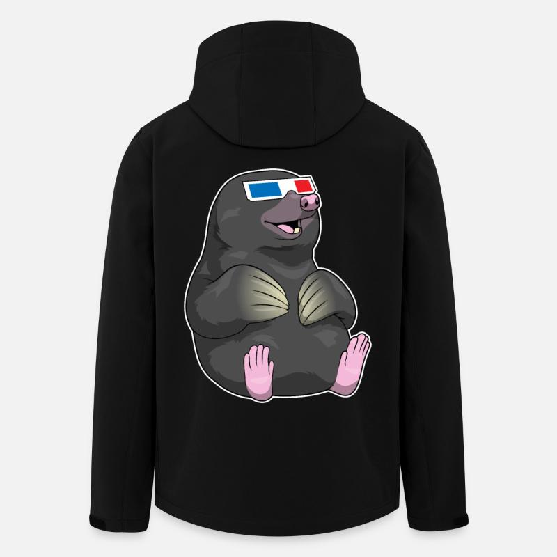 Maulwurf Brille - Recycelte Männer Softshell-Jacke von Stanley/Stella - Schwarz