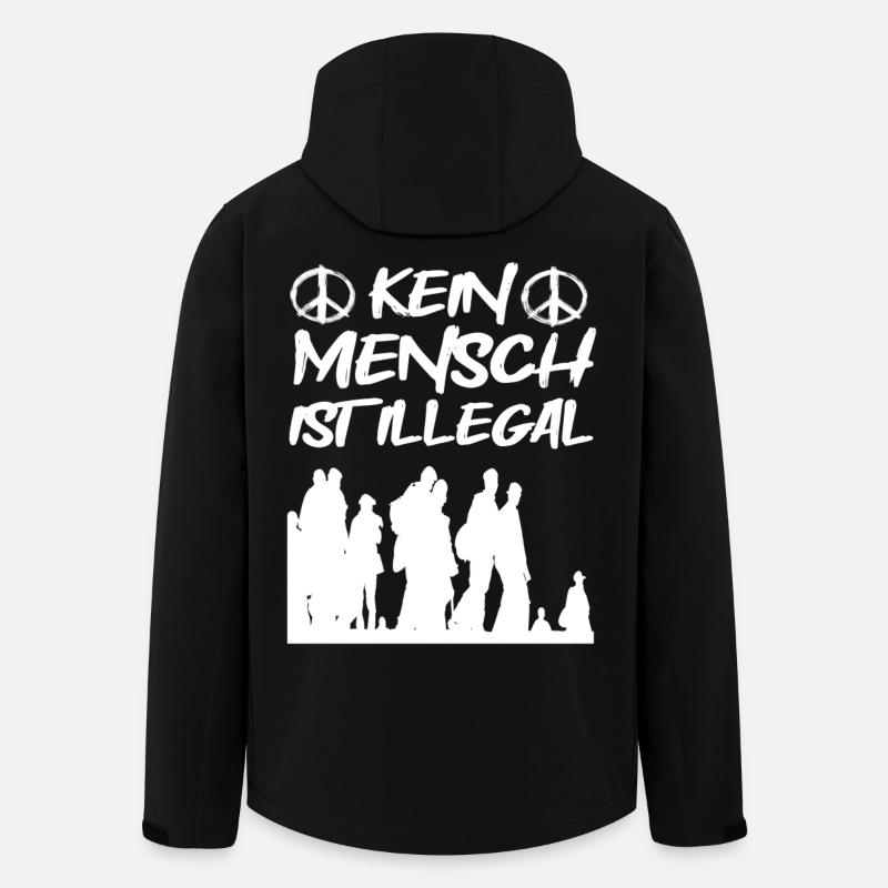 Kein Mensch ist Illegal! - Recycelte Männer Softshell-Jacke von Stanley/Stella - Schwarz