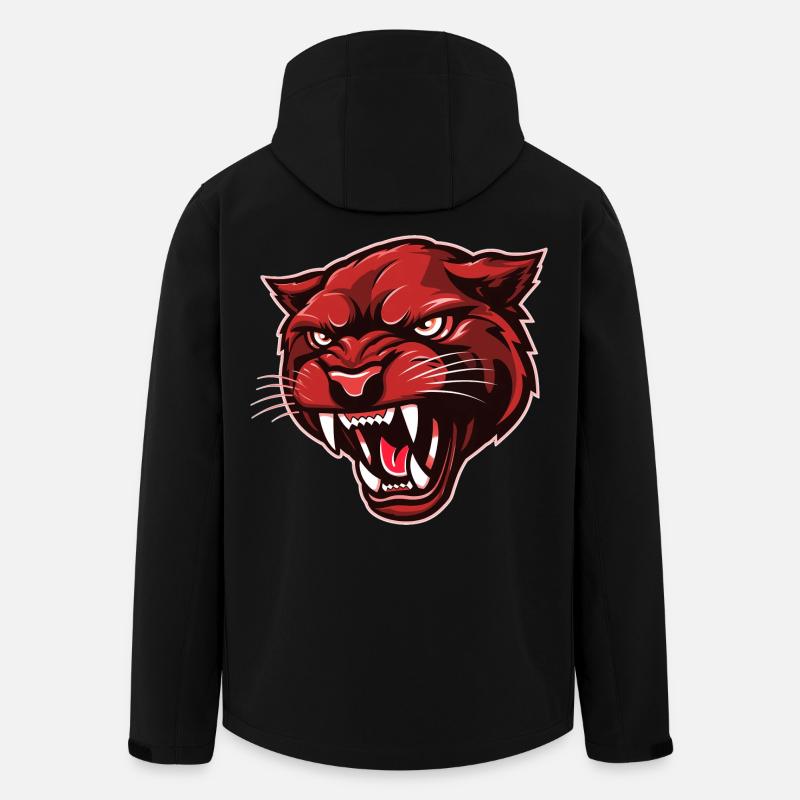 Panther Kopf Rot - Recycelte Männer Softshell-Jacke von Stanley/Stella - Schwarz