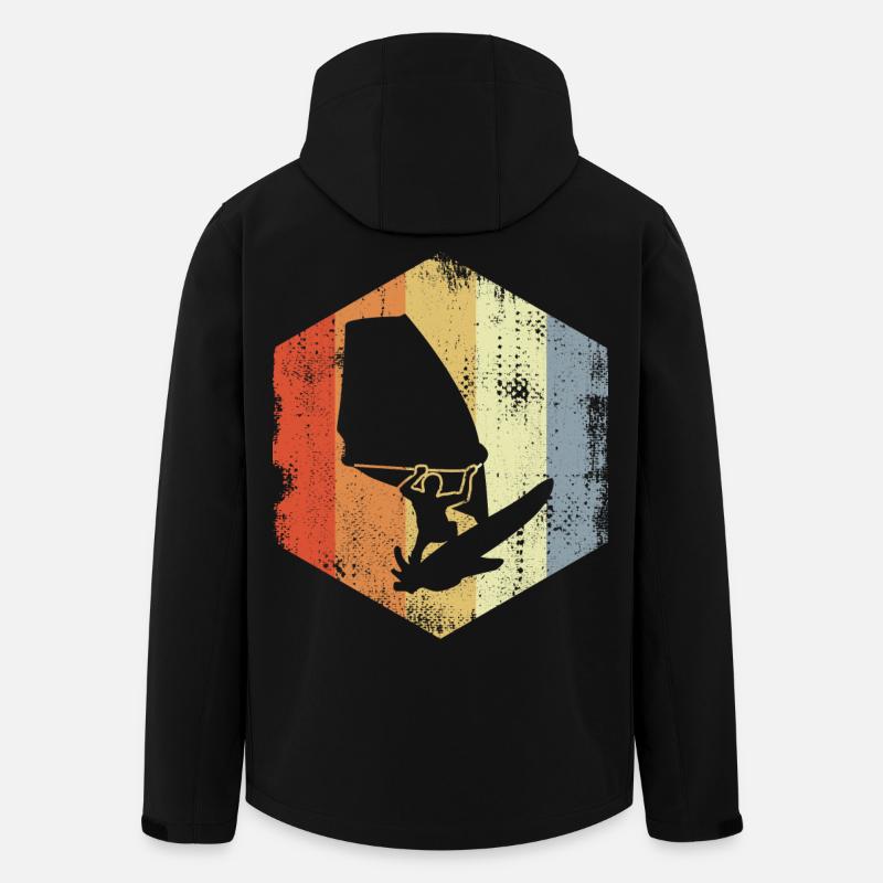 Dessin de planche à voile - Veste softshell homme en polyester recyclé Stanley/Stella - noir