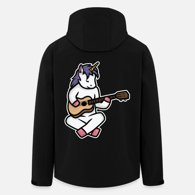 Ukulele Einhorn - Recycelte Männer Softshell-Jacke von Stanley/Stella - Schwarz