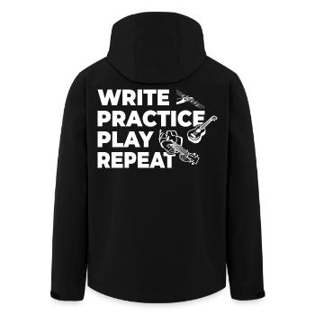 Motivation für Ukulele Spieler - Recycelte Männer Softshell-Jacke von Stanley/Stella - Schwarz - Hinten - AI Model Male 185 light (185cm)
