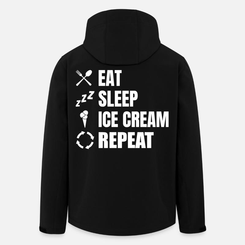 Eat Sleep Ice Cream Repeat - Men’s Recycled Softshell Jacket by Stanley/Stella - black