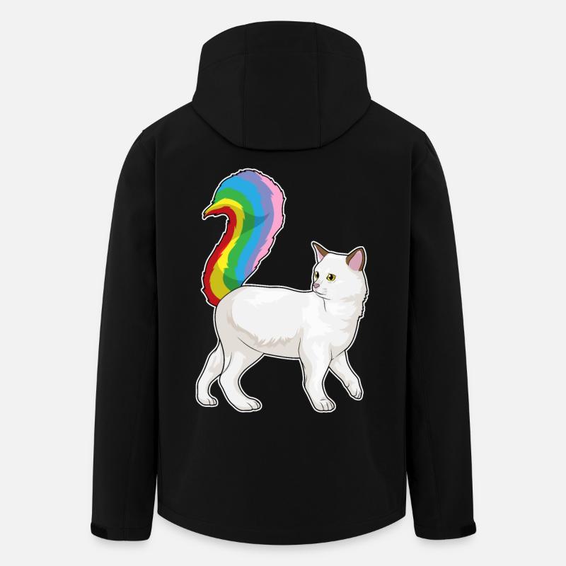 Katze Regenbogen - Recycelte Männer Softshell-Jacke von Stanley/Stella - Schwarz