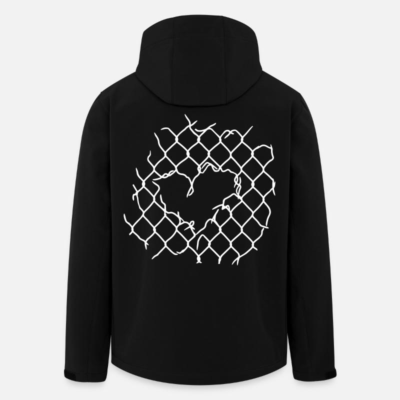 Maschendraht Herz - Recycelte Männer Softshell-Jacke von Stanley/Stella - Schwarz