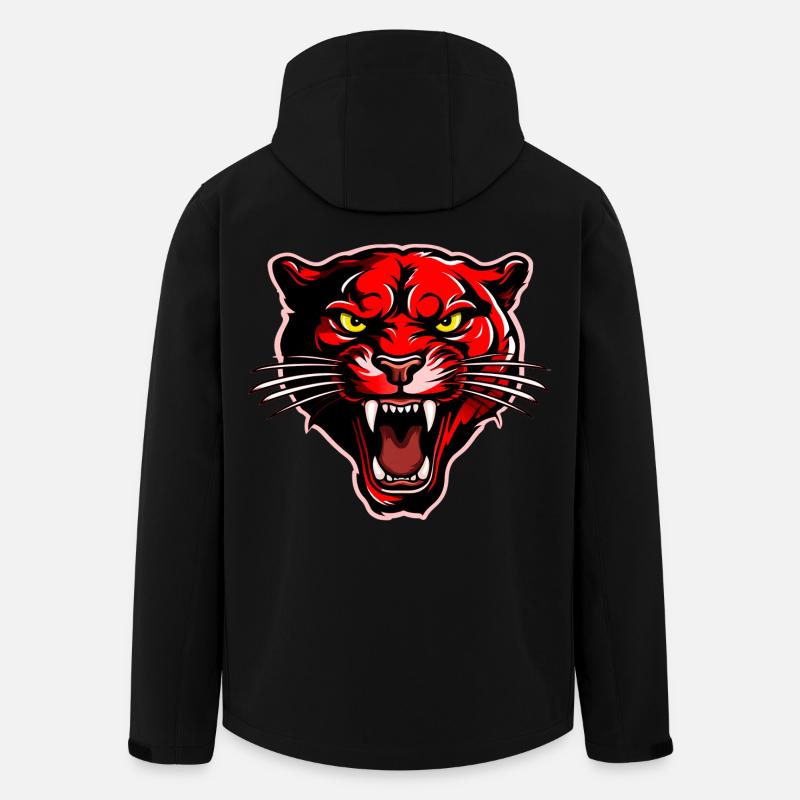 Panther Kopf Rot - Recycelte Männer Softshell-Jacke von Stanley/Stella - Schwarz