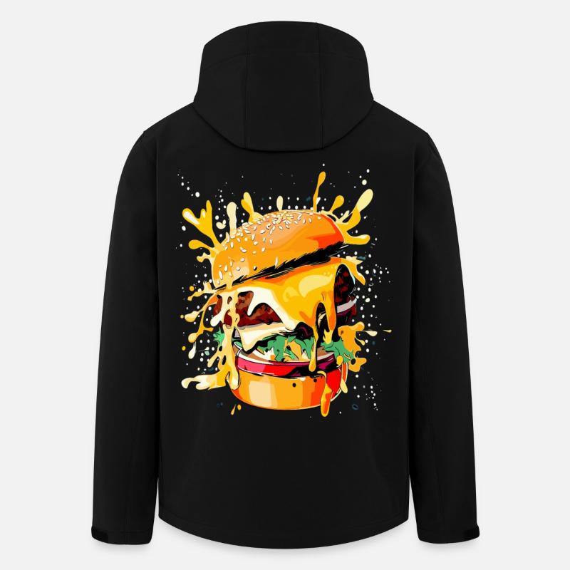 Cheeseburger Burger Lovers - Men’s Recycled Softshell Jacket by Stanley/Stella - black