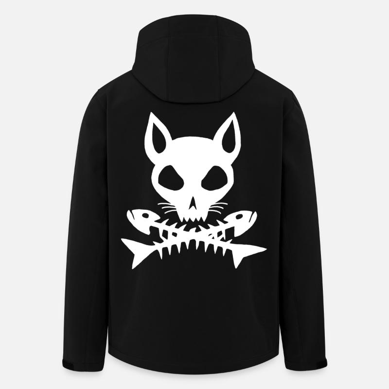 Weißer Katzenschädel - Recycelte Männer Softshell-Jacke von Stanley/Stella - Schwarz