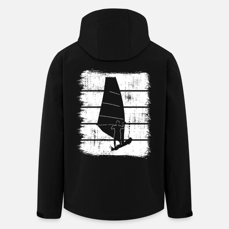 Windsurfing Sketch - Men’s Recycled Softshell Jacket by Stanley/Stella - black