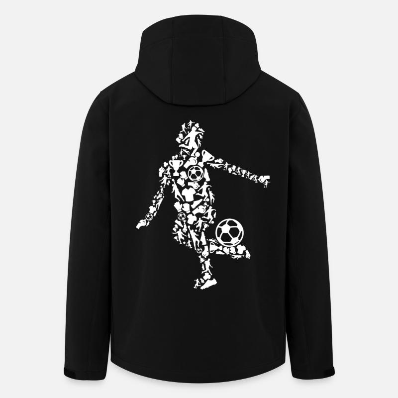 Soccer Player Drawing - Men’s Recycled Softshell Jacket by Stanley/Stella - black