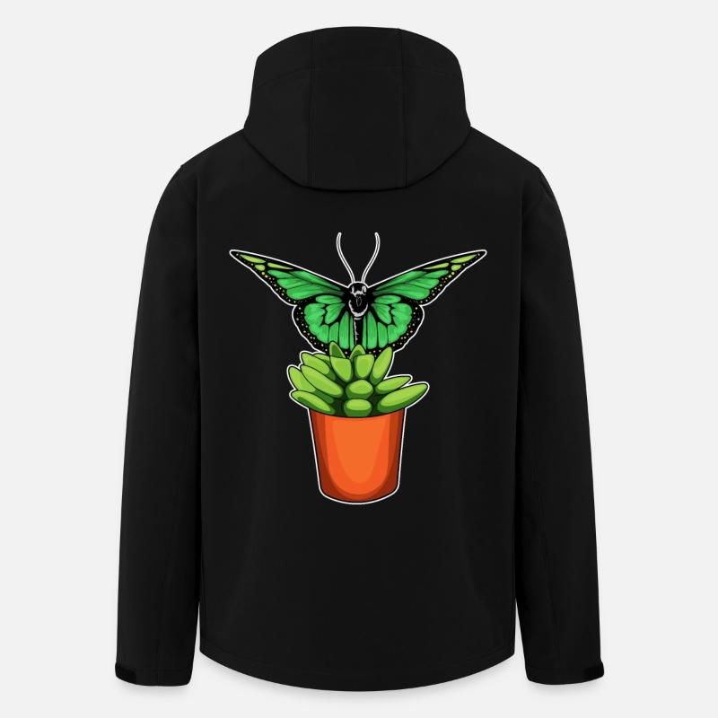 Fleur de pot de fleurs papillon - Veste softshell homme en polyester recyclé Stanley/Stella - noir