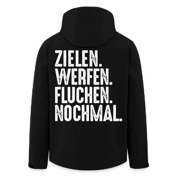 Zielen Werfen Fluchen Nochmal Spruch Bouler - Recycelte Männer Softshell-Jacke von Stanley/Stella - Schwarz - Hinten - AI Model Male 185 light (185cm)